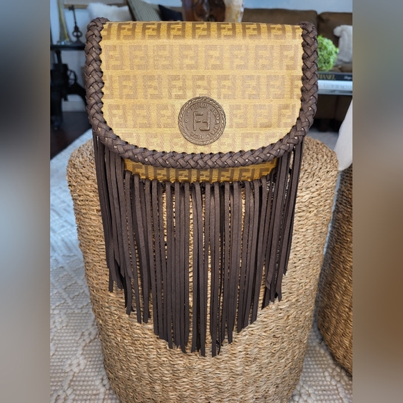 🔥SOLD🔥Authentic Fendi Boho Fringe Handbag louis vuitton boho bag - Picture 14 of 16